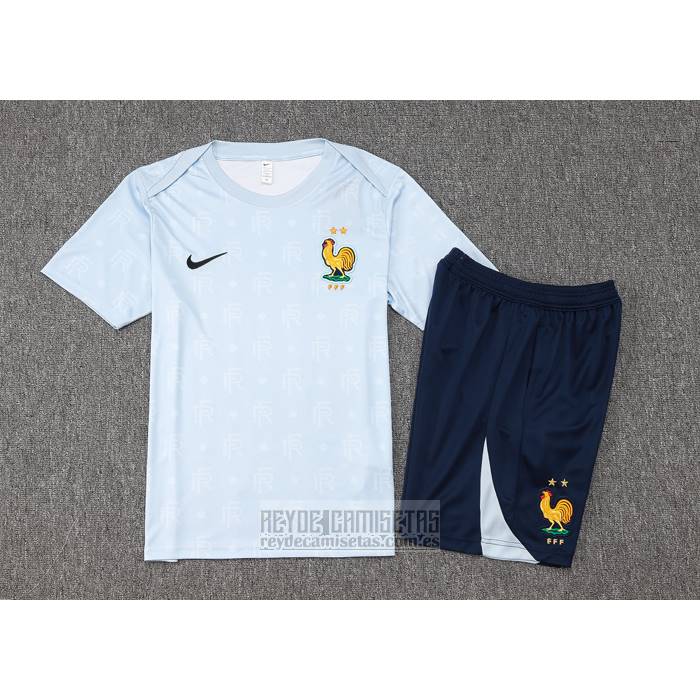Chandal del Francia Manga Corta 2024-2025 Azul Claro - Pantalon Corto